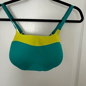 Vibrant Teal and Yellow Sports Bra